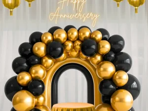 Anniversary Ballon Decoration Black & Golden Theme